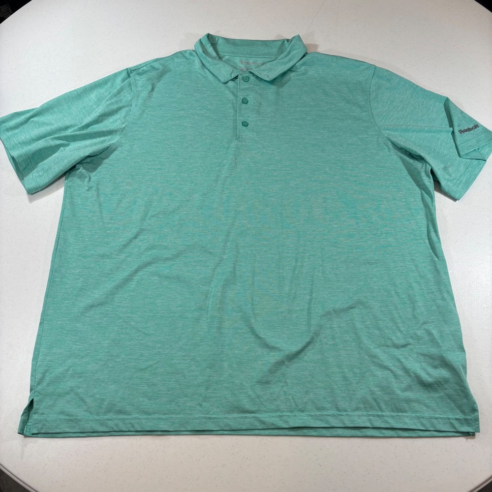 Reebok Golf Mens 4XLT Green Heather Short Sleeve Polo Shirt DXGS20100
